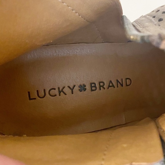 Lucky Brand Basel Suede Double Zip Perforated Ankle Boots - 7.5 - Picture 3 of 13